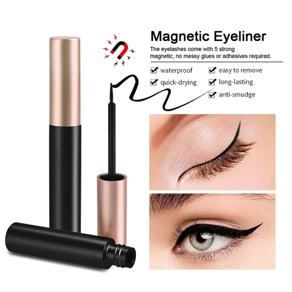 1/2Pcs Black Magnetic Eyeliner Glue False Eyelash Extension Magic Self-adhesive Liquid Eyeliner Eye Makeup No Blooming Cosmetics - Image 2