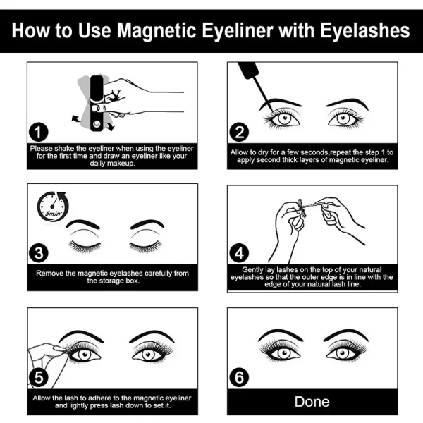 1/2Pcs Black Magnetic Eyeliner Glue False Eyelash Extension Magic Self-adhesive Liquid Eyeliner Eye Makeup No Blooming Cosmetics - Image 3