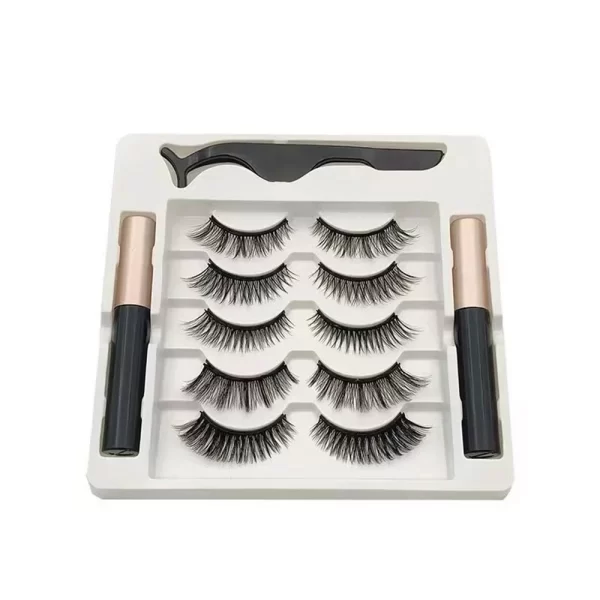 5 Pairs Magnetic Eyelashes Set Full Strip Natural Cilia False Eyeliner Dramatic Volume Thick Synthetic Eye Lashes Makeup - Image 4