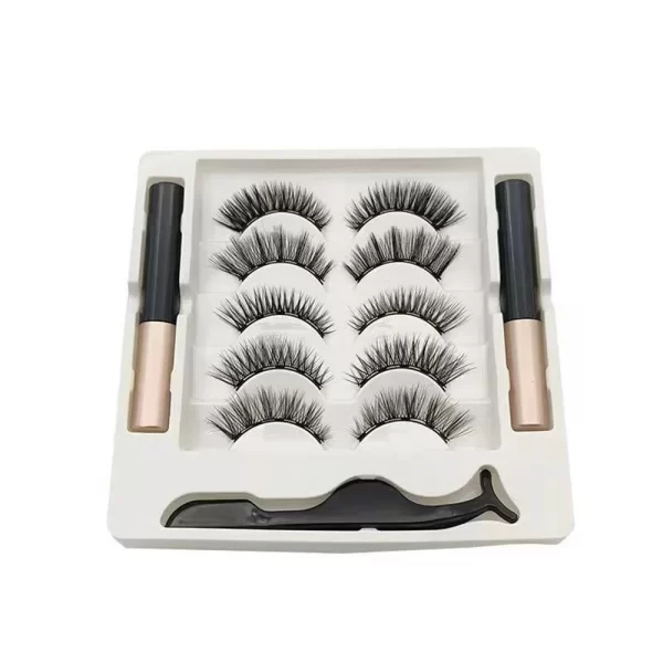 5 Pairs Magnetic Eyelashes Set Full Strip Natural Cilia False Eyeliner Dramatic Volume Thick Synthetic Eye Lashes Makeup - Image 3