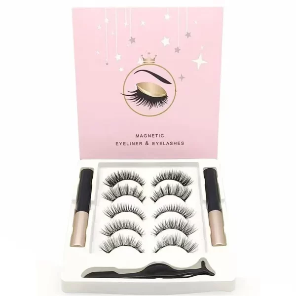 5 Pairs Magnetic Eyelashes Set Full Strip Natural Cilia False Eyeliner Dramatic Volume Thick Synthetic Eye Lashes Makeup - Image 5