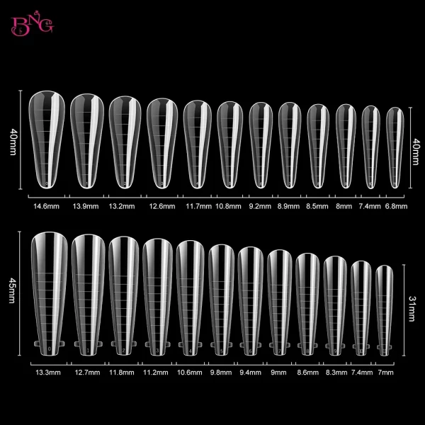 BNG Dual Nail Forms Set Full Cover Nail Extension Tips Coffin Almond Nail System Dual Forms With Silicone French Forma Stickers - Image 13