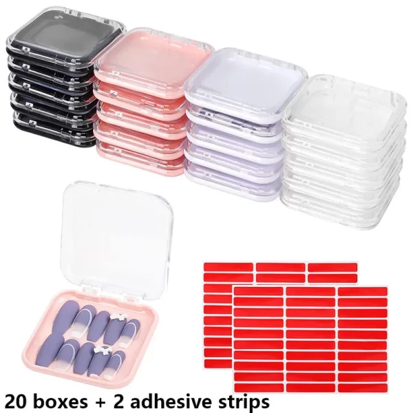 12pcs Press on Nail Storage Box with 30 Pcs Adhesive Double Sided Tape Acrylic Nail Display Box Artificial False Nail Box - Image 8