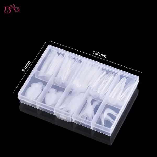 BNG Dual Nail Forms Set Full Cover Nail Extension Tips Coffin Almond Nail System Dual Forms With Silicone French Forma Stickers - Image 11