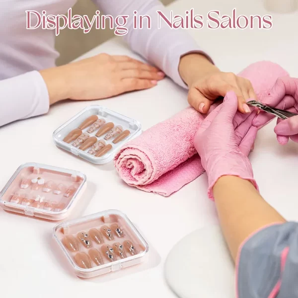 12pcs Press on Nail Storage Box with 30 Pcs Adhesive Double Sided Tape Acrylic Nail Display Box Artificial False Nail Box - Image 4