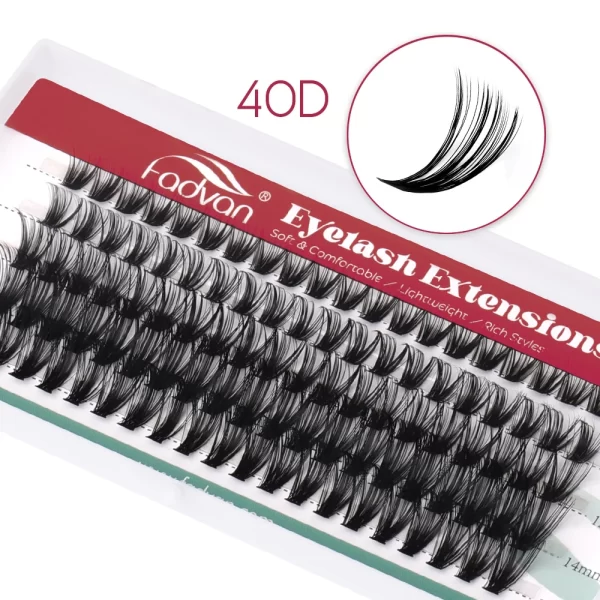 FADVAN Individual Mink Lash Extensions 10D / 20D / 30D / 40D /50D / 60D /80D Clusters 0.07mm  Natural Heat Bonded Cluster Lashes - Image 8