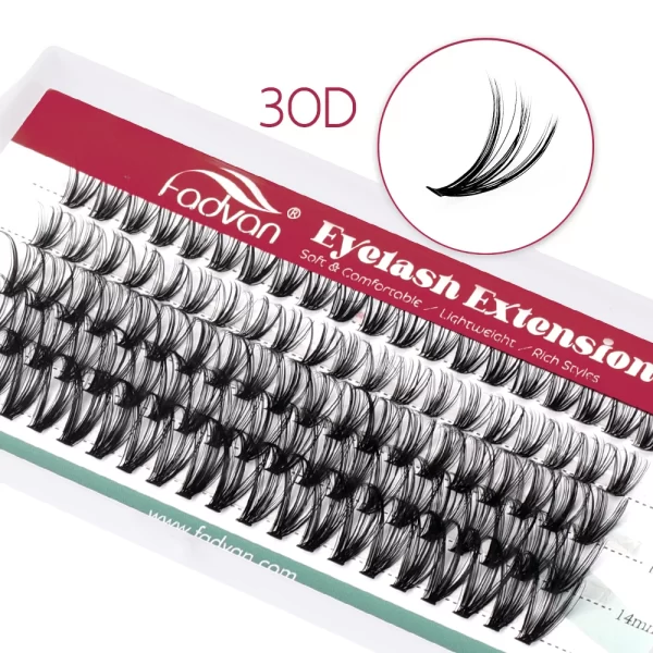 FADVAN Individual Mink Lash Extensions 10D / 20D / 30D / 40D /50D / 60D /80D Clusters 0.07mm  Natural Heat Bonded Cluster Lashes - Image 7