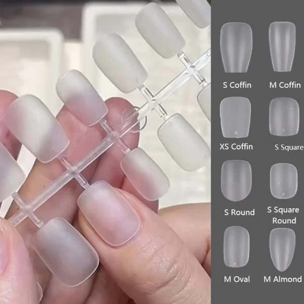 120pcs/bag Matte Press On Nail Tips Soft Full Cover False Nails Oval Almond Sculpted Fake Nail For Extension Nail Art Tool - Image 6