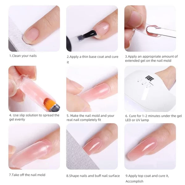 15 PCS Nail Extension Gel Kit ,Builder Acrylic Gel Polish ,All for Manicure Poly UV Gel Set Nail Art Tool Design Fingertips - Image 3