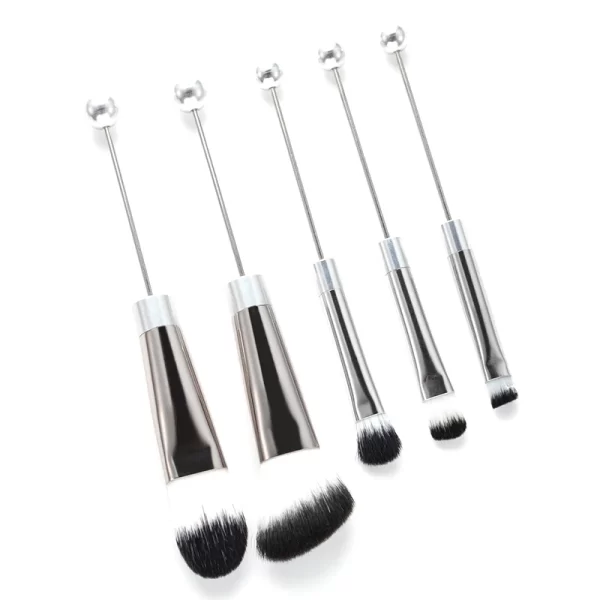 5Pcs Beaded Eyeshadow Brush Diy Beaded Cosmetic Brush Make Up Brushes Tool Kit Metal Handle Durable Eye Makeup Brushes - Image 7