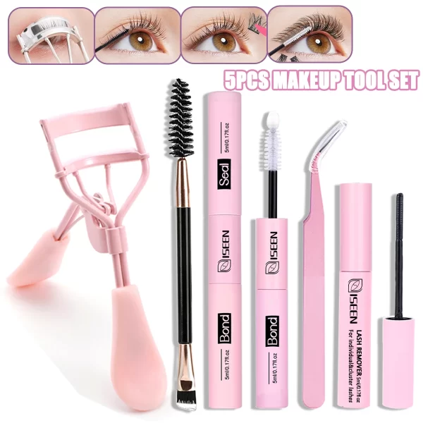 Lash Bond And Seal 10ml DIY Lash Extension And Lash Glue Remover 5ml Kit Long Lasting with Tweezers Eyelash curler Makeup Tool