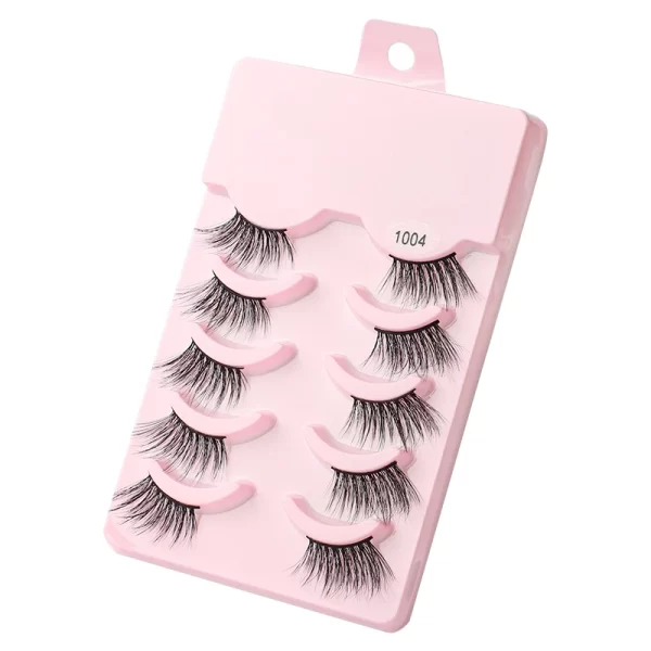 Manga Lashes 5 Pairs Anime Cosplay Faux Mink Lashes Korean Natural short Full Strip Lashes Clear Band Soft Eyelashes Extension - Image 11