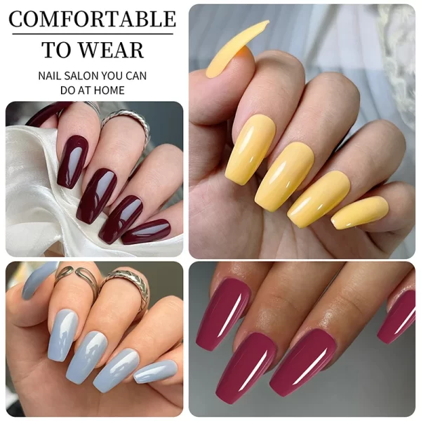 96pcs/Box Matte Coffin Press on Nail Full Cover False Nails Mixed Size Solid Color Extension Oval Capsule Almond DIY Accessories - Image 5