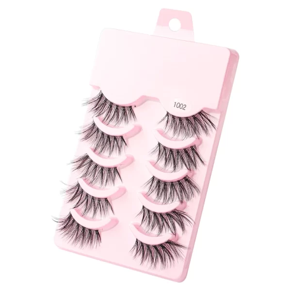 Manga Lashes 5 Pairs Anime Cosplay Faux Mink Lashes Korean Natural short Full Strip Lashes Clear Band Soft Eyelashes Extension - Image 24