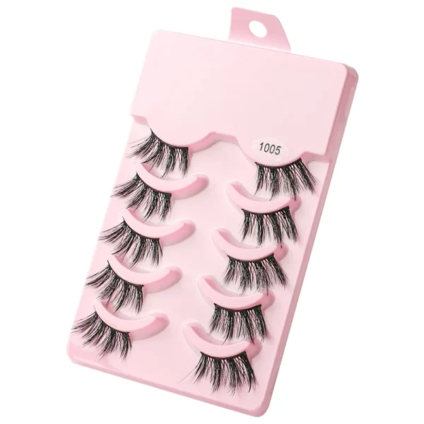 Manga Lashes 5 Pairs Anime Cosplay Faux Mink Lashes Korean Natural short Full Strip Lashes Clear Band Soft Eyelashes Extension - Image 17