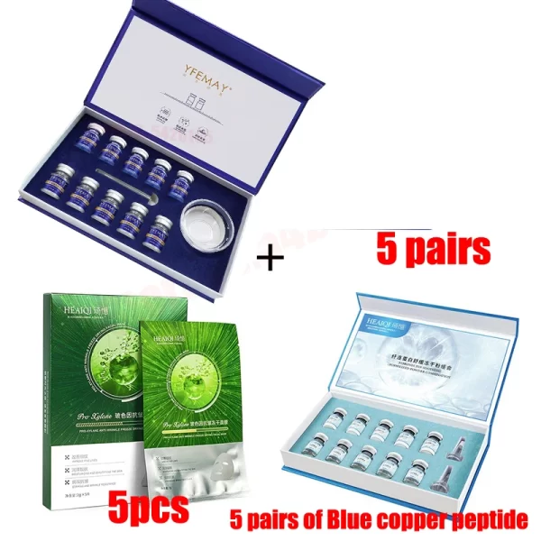 80%  Blue Copper Sponge Microcrystal Freeze-dried Powder Repair Facial Acne Clean Pores Whitening and Moisturize Skin Care Kit - Image 7