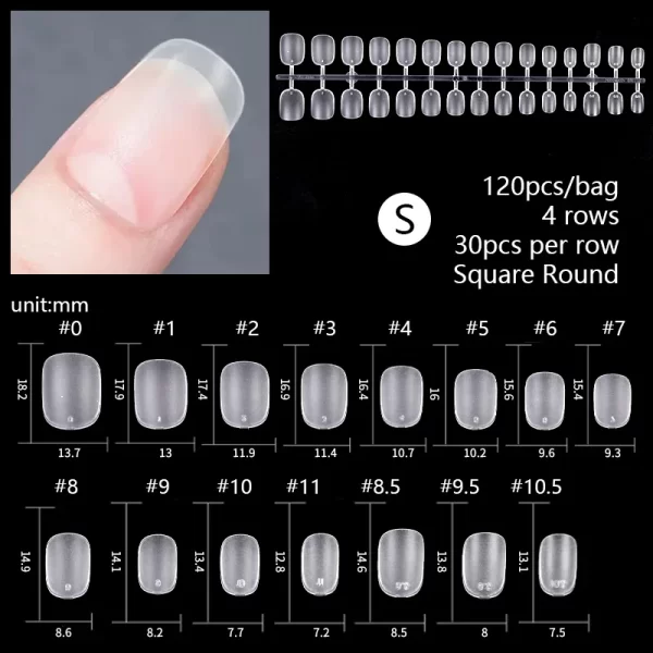 120pcs/bag Matte Press On Nail Tips Soft Full Cover False Nails Oval Almond Sculpted Fake Nail For Extension Nail Art Tool - Image 18