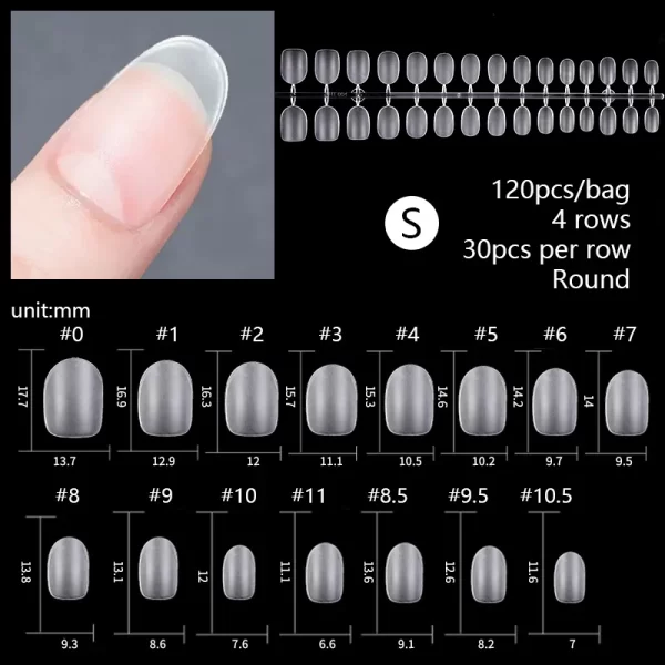 120pcs/bag Matte Press On Nail Tips Soft Full Cover False Nails Oval Almond Sculpted Fake Nail For Extension Nail Art Tool - Image 13