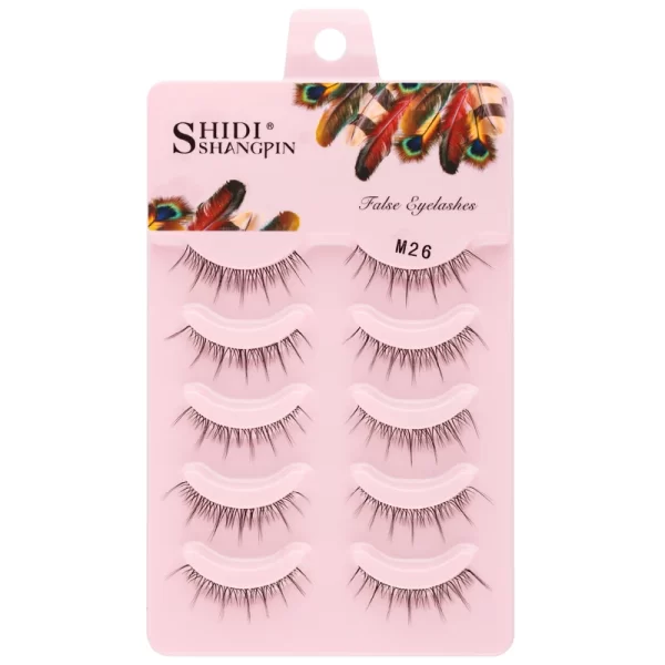 Manga Lashes 5 Pairs Anime Cosplay Faux Mink Lashes Korean Natural short Full Strip Lashes Clear Band Soft Eyelashes Extension - Image 21