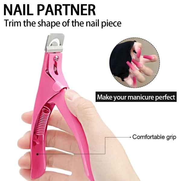 Acrylic Nail Cutter Stainless Steel Clipper Scissors U Word False Tips Trimmer Manicure Tools Straight Cut Kit With 12pcs Magnet - Image 4