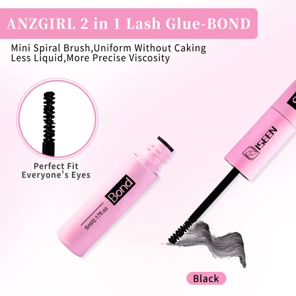 Lash Bond And Seal 10ml DIY Lash Extension And Lash Glue Remover 5ml Kit Long Lasting with Tweezers Eyelash curler Makeup Tool - Image 4