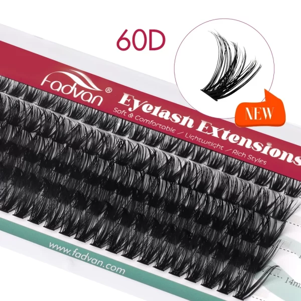 FADVAN Individual Mink Lash Extensions 10D / 20D / 30D / 40D /50D / 60D /80D Clusters 0.07mm  Natural Heat Bonded Cluster Lashes - Image 13