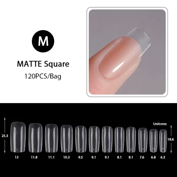 120pcs/bag Matte Press On Nail Tips Soft Full Cover False Nails Oval Almond Sculpted Fake Nail For Extension Nail Art Tool - Image 7