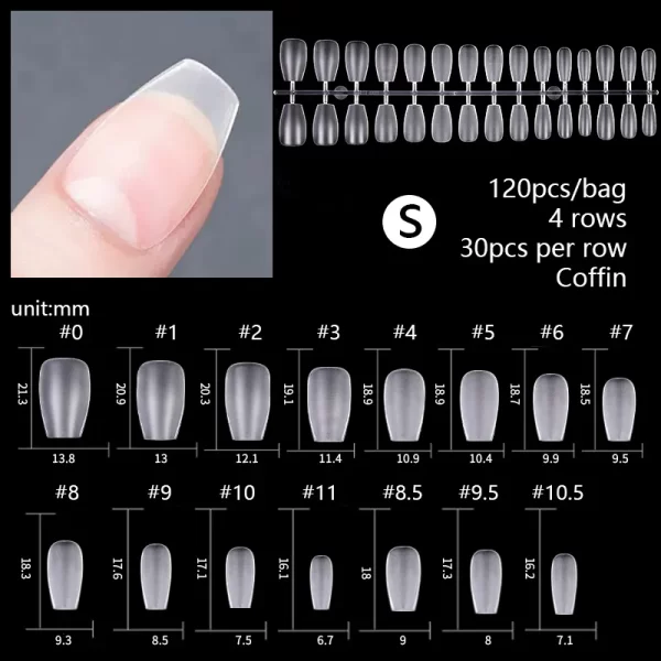 120pcs/bag Matte Press On Nail Tips Soft Full Cover False Nails Oval Almond Sculpted Fake Nail For Extension Nail Art Tool - Image 15