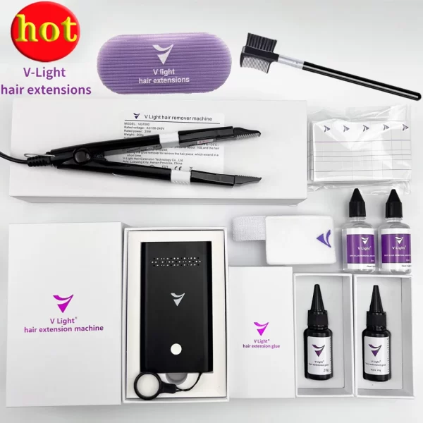 V-Light Technology Hair Extension Machine new system tape hair extension set v light hair extensions tools for salon