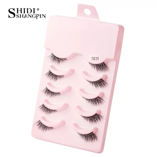 Manga Lashes 5 Pairs Anime Cosplay Faux Mink Lashes Korean Natural short Full Strip Lashes Clear Band Soft Eyelashes Extension - Image 16