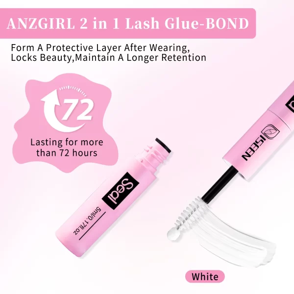 Lash Bond And Seal 10ml DIY Lash Extension And Lash Glue Remover 5ml Kit Long Lasting with Tweezers Eyelash curler Makeup Tool - Image 5