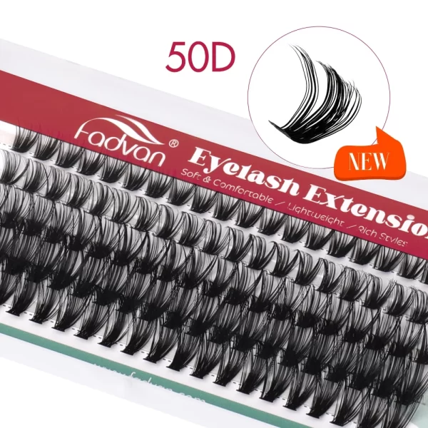 FADVAN Individual Mink Lash Extensions 10D / 20D / 30D / 40D /50D / 60D /80D Clusters 0.07mm  Natural Heat Bonded Cluster Lashes - Image 12