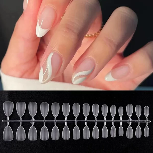 120pcs/bag Matte Press On Nail Tips Soft Full Cover False Nails Oval Almond Sculpted Fake Nail For Extension Nail Art Tool - Image 4