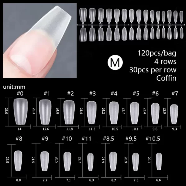 120pcs/bag Matte Press On Nail Tips Soft Full Cover False Nails Oval Almond Sculpted Fake Nail For Extension Nail Art Tool - Image 20