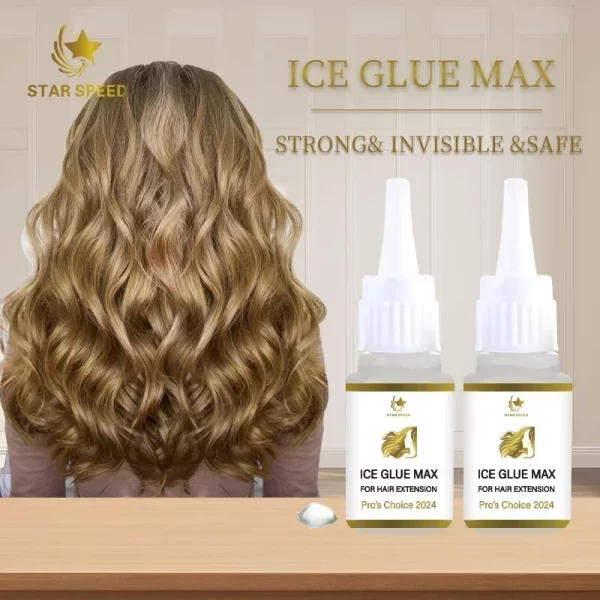 Ice extension glue MAX no need activator and UV light air dry human hair extension glue - Image 3