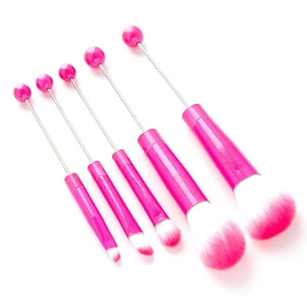 5Pcs Beaded Eyeshadow Brush Diy Beaded Cosmetic Brush Make Up Brushes Tool Kit Metal Handle Durable Eye Makeup Brushes - Image 12