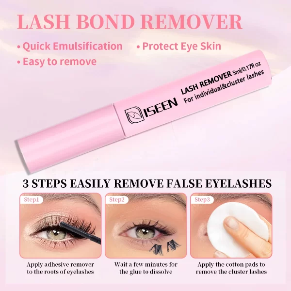 Lash Bond And Seal 10ml DIY Lash Extension And Lash Glue Remover 5ml Kit Long Lasting with Tweezers Eyelash curler Makeup Tool - Image 3