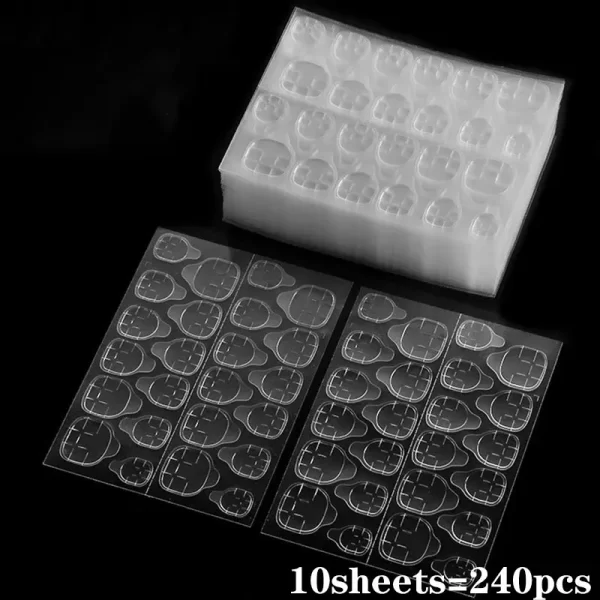 240Pcs Double Side Adhesive Tape Glue Sticker False Nail Glue for Fake Nails Tips Clear Jelly Gel Pad Press On Nails Manicure 23 - Image 7