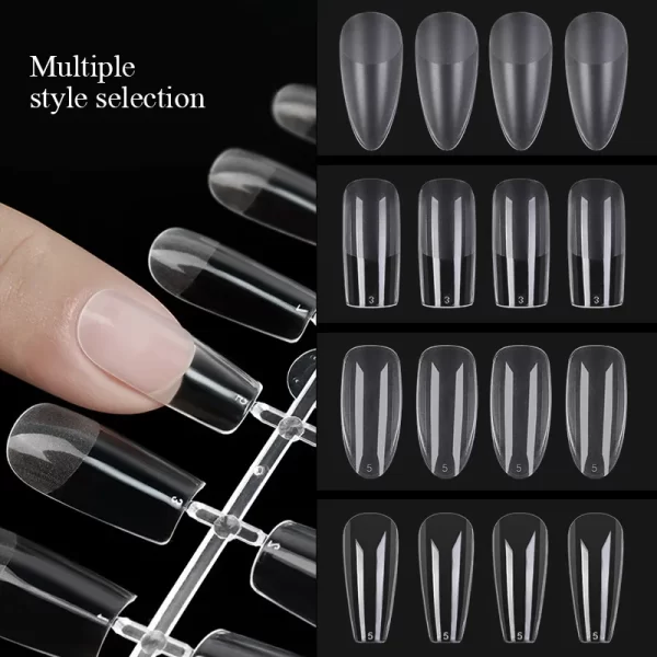 120pcs Nail Extension Press on Nails Coffin Nail Tips Clear Full Cover Long Fake Nails Artificial Press on Long Ballerinas - Image 4