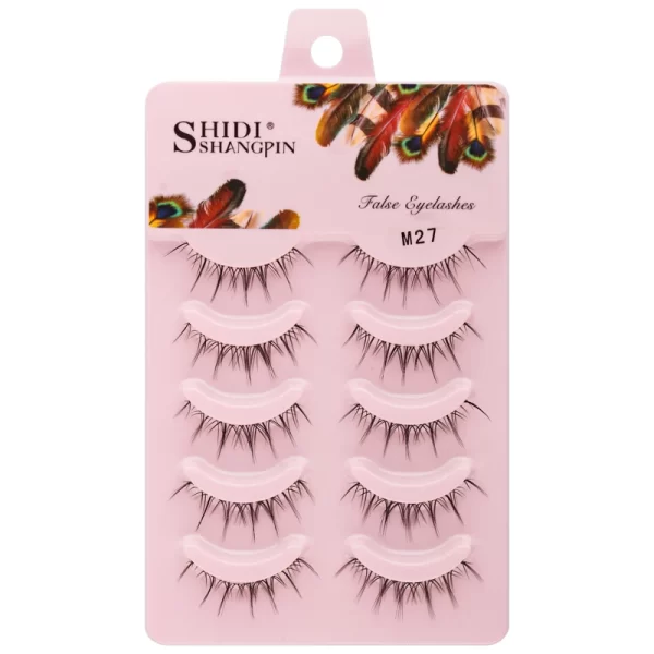 Manga Lashes 5 Pairs Anime Cosplay Faux Mink Lashes Korean Natural short Full Strip Lashes Clear Band Soft Eyelashes Extension - Image 20