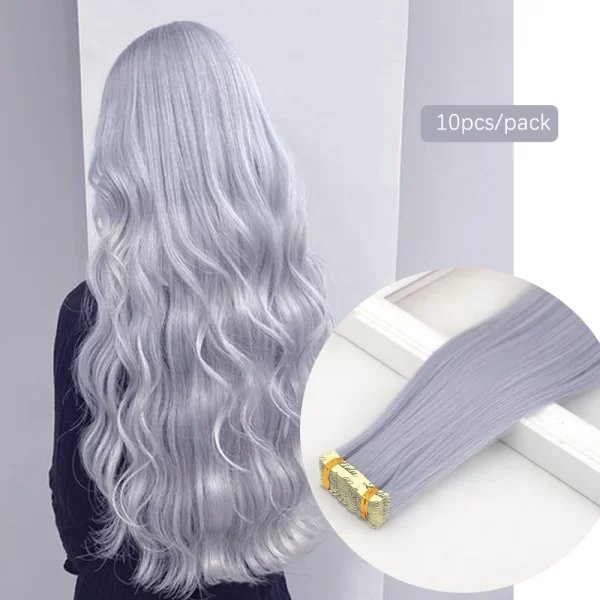 Synthetic Straight Hair Mini Tape In Hair Extensions Invisible Adhesive Colored Tape In Hair Extension 10pcs/pack - Image 19