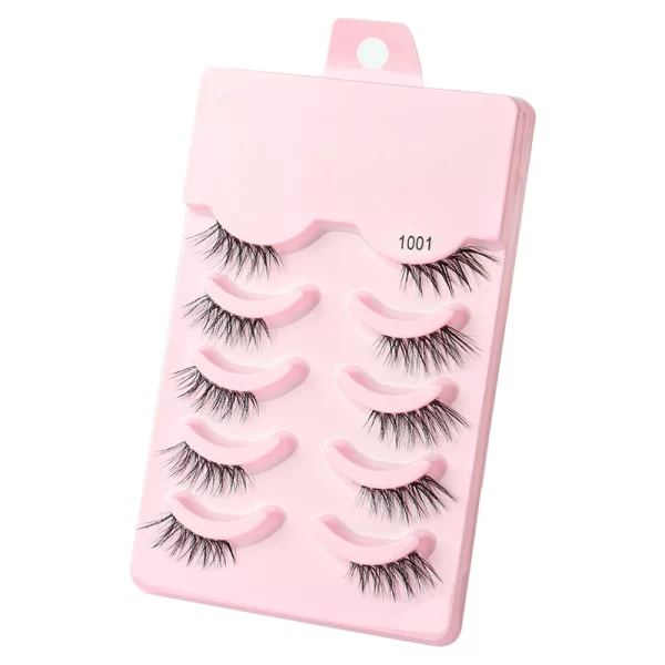 Manga Lashes 5 Pairs Anime Cosplay Faux Mink Lashes Korean Natural short Full Strip Lashes Clear Band Soft Eyelashes Extension - Image 26