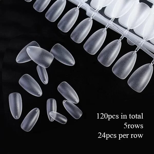 120pcs Nail Extension Press on Nails Coffin Nail Tips Clear Full Cover Long Fake Nails Artificial Press on Long Ballerinas - Image 5