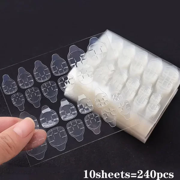 240Pcs Double Side Adhesive Tape Glue Sticker False Nail Glue for Fake Nails Tips Clear Jelly Gel Pad Press On Nails Manicure 23 - Image 8