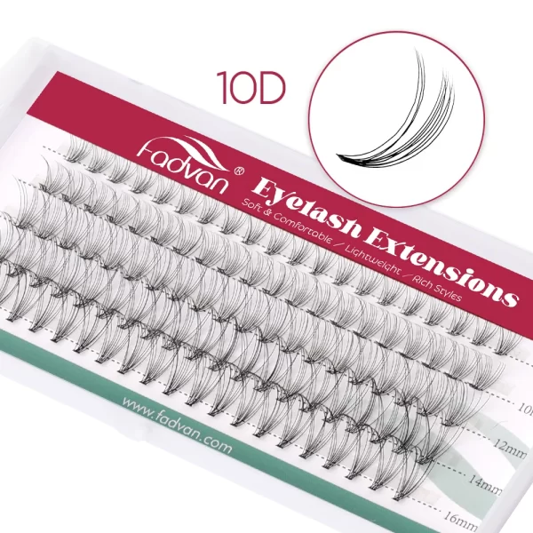 FADVAN Individual Mink Lash Extensions 10D / 20D / 30D / 40D /50D / 60D /80D Clusters 0.07mm  Natural Heat Bonded Cluster Lashes - Image 9