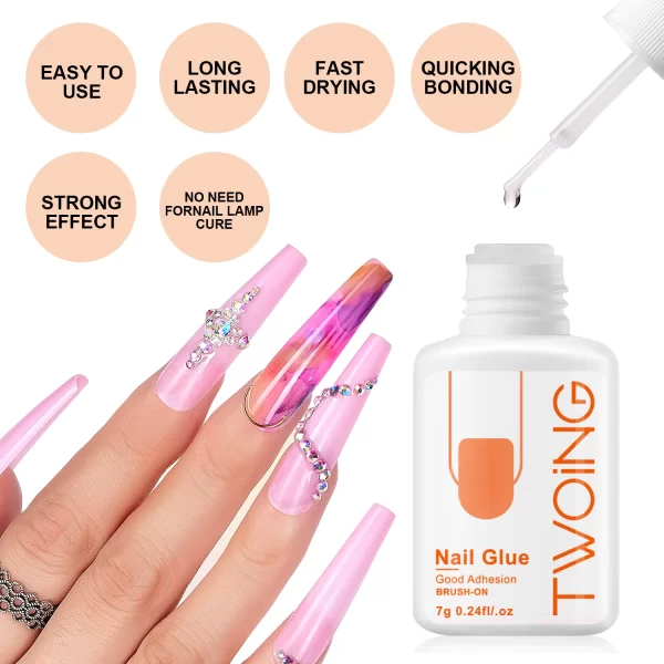 7g Super Strong Nail Glue For False Nail Tips, Acrylic Nails,Press On Nails,Fake Nails Art Decoration Lasting Adhesion - Image 4