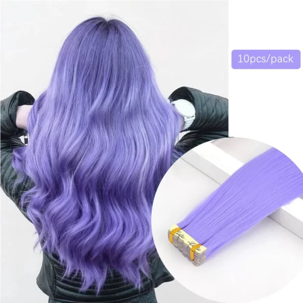 Synthetic Straight Hair Mini Tape In Hair Extensions Invisible Adhesive Colored Tape In Hair Extension 10pcs/pack - Image 11