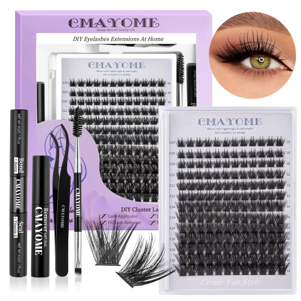 Lash Clusters Kit 168 Pcs DIY Individual 10-18mm Lashes Cluster Thick Eyelashes Extensions Remover Eyelash Natural Wispy Lashes - Image 4