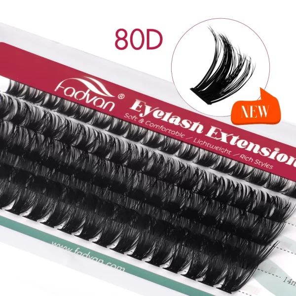 FADVAN Individual Mink Lash Extensions 10D / 20D / 30D / 40D /50D / 60D /80D Clusters 0.07mm  Natural Heat Bonded Cluster Lashes - Image 11