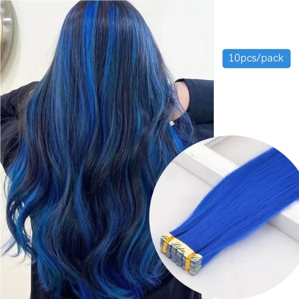 Synthetic Straight Hair Mini Tape In Hair Extensions Invisible Adhesive Colored Tape In Hair Extension 10pcs/pack - Image 7